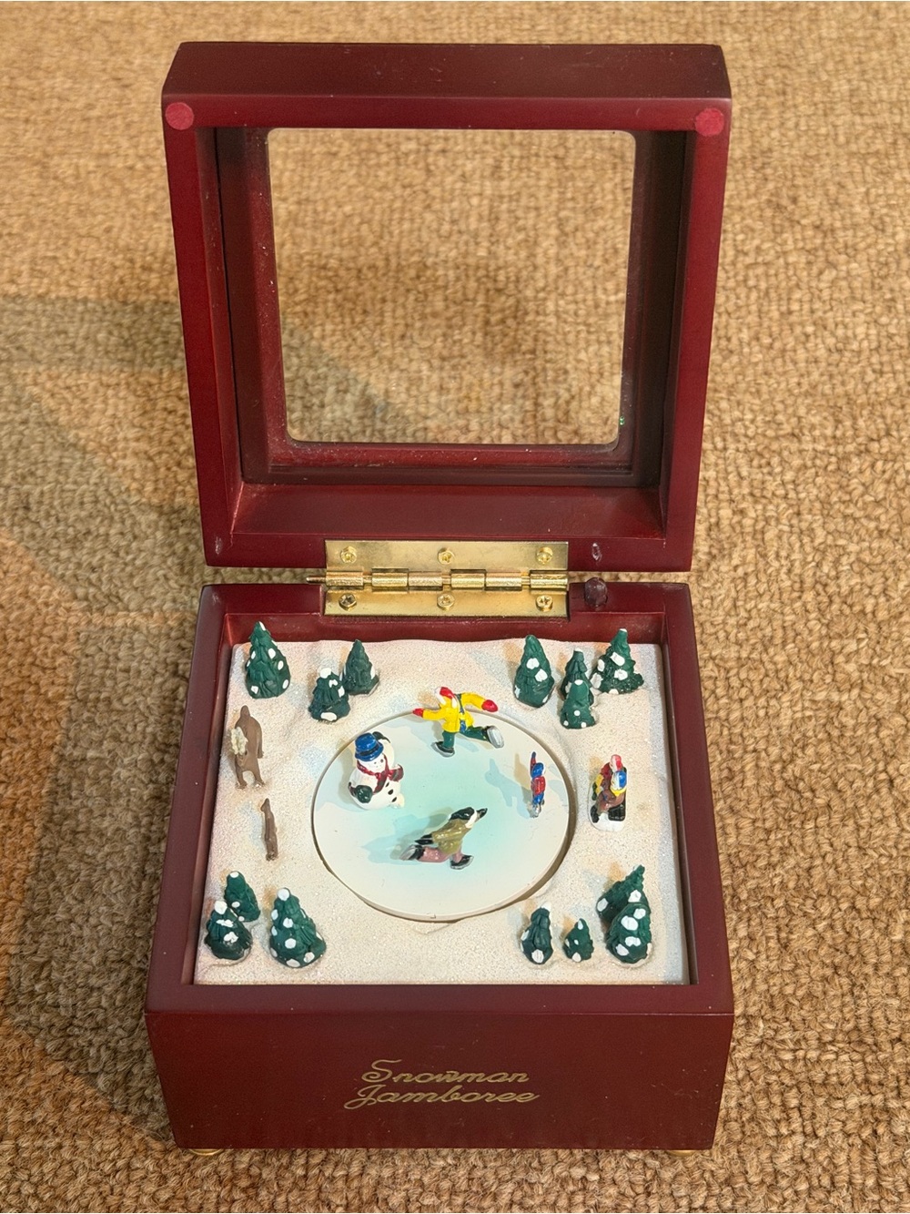 Mr. Christmas Snowman Jamboree Music Box 🎶⛸️🎅🏻